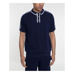 SEANJOHN Mens Navy Short Sleeve Knit Polo S